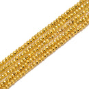 Titanium Bright Gold Hematite Faceted Rondelle Beads 3mm 4mm 6mm 8mm 15.5'' Str