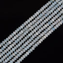 natural white moonstone faceted rondelle Discs beads