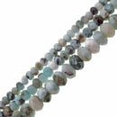 natural larimar irregular faceted rondelle beads
