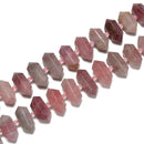 Madagascar Rose Quartz Graduated Center Drill Faceted Points 20-30mm 15.5'' Str