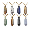 natural stone essential oil necklace perfume bottle faceted Points gold chain