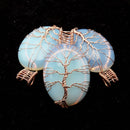 Opalite Tree Pendant Copper Wire Wrap Oval Size 30x40mm Sold per Piece