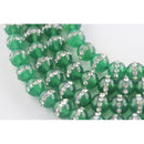 green agate rhinestone round beads