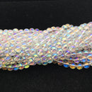 clear quartz ab coat smooth round beads