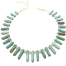 Amazonite Graduated Top Drill Faceted Points Beads Size 6x20-6x25mm 15.5'' Str
