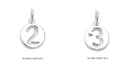 925 Sterling Silver Number Zero to Nine Pendant Charm Size10mm Sold 3Pcs Per Bag
