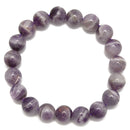 Chevron Amethyst Bracelet Smooth Round Size 8mm 10mm 7.5" Length