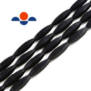 black onyx faceted rice shape beads