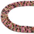 Natural Multi Tourmaline Faceted Rondelle Beads Size 2.5x4mm 4x6mm 15.5'' Strand
