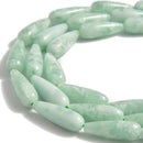 green moonstone teardrop beads