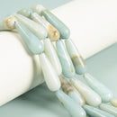 Natural Amazonite Smooth Full Teardrop Beads Size 10x30mm 15.5'' Strand