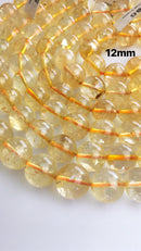 natural citrine smooth round beads