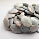 aquamarine rectangle slice faceted octagon beads