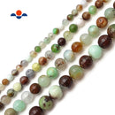 Green Brown Chrysoprase Smooth Round Beads 6mm 8mm 10mm 12mm 15.5" Strand