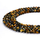 blue golden Tiger's eye faceted star cut beads