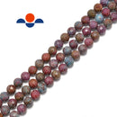 ruby kyanite faceted round beads