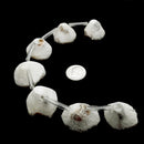 White Druzy Snow Quartz Cone Flower Drop Geode Beads 16-20mm 7pcs