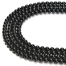 Black Tourmaline Smooth Round Beads Size 5mm 15.5'' Strand