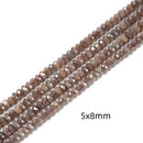 Peach Moonstone Electroplated AB Faceted Rondelle Size 4x6mm 5x8mm 15.5''Strand
