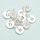 925 Sterling Silver Letter A to Z Pendant Charm Size 10mm Sold 3 Pcs Per Bag