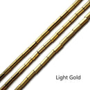 Dark Gold/Light Gold Plated Hematite Faceted Tube Beads 2x4mm 15.5" Strand