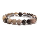 Natural Black Moonstone Smooth Round Beaded Bracelet Size 8mm 10mm 7.5'' Length