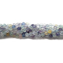 Multi Color Fluorite Faceted Round Beads Size 3mm 4mm 15.5" Strand