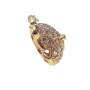 dog charm gold plated copper with micro pave clear zircon