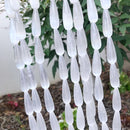 natural selenite smooth teardrop beads