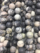 Black Network Silk Stone Spider Web jasper matte round beads
