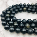 golden obsidian smooth round beads