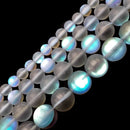 Black Blue Mystic Aura Mermaid Glass Matte Round Beads 6mm 8mm 10mm 12mm 15.5" Strand