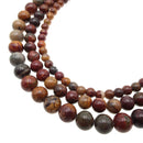 large hole red creek jasper smooth round beads