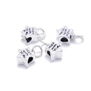 925 Sterling Silver Anti-Silver Star Pendant Charm Size 8.5mm 3 Pcs Per Bag