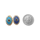 evil eye gold silver Gray bronze plated copper charm with rhinestones