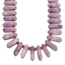 Lepidolite Graduated Top Drill Faceted Points Size 8x25-8x35mm 15.5'' Strand