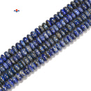 Middle Grade Natural Lapis Smooth Rondelle Beads Size 4x6mm 5x8mm 15.5'' Strand