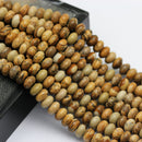 large hole picture jasper smooth rondelle beads