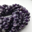 large hole teeth amethyst smooth round beads