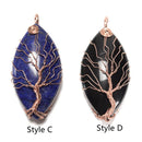 Gemstone Tree Pendant Copper Wire Wrap Eye Shape Size 25X60mm Sold Per Piece