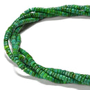 Dark Green Turquoise Heishi Disc Beads Size 2x4mm 15.5'' Strand