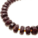 natural red garnet faceted wheel rondelle
