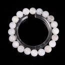 White Rainbow Moonstone Smooth Round Beaded Bracelet 8mm 10mm 7.5''Length