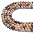 Laguna Lace Agate Smooth Round Beads 4mm 6mm 8mm 9mm 10mm 11mm 12mm 15.5" Strand