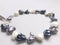 shell pearl necklace nugget mix purple color silver plated clasp