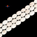 White Turquoise Oval Shape Beads Size 12x16mm 15.5'' Strand