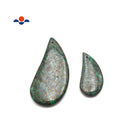 Malachite With Gold Matrix Pendant Curved Drop Shape 25x50mm 38x75mm By Piece