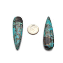 Chrysocolla Tear Drop Pendant Center/Side Drilled 12x60mm Sold By Piece