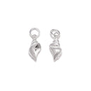 925 Sterling Silver Conch Shell Charm Pendant Size 6x15mm 3pcs per Bag