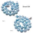 RARE High Grade Top Quality Natural Larimar Smooth Round Beads 14mm 15.5" Strand